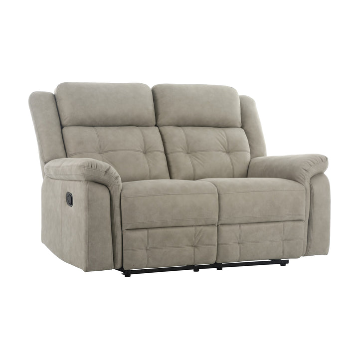 Minnesota sofa i sandfarget stoff med recliner