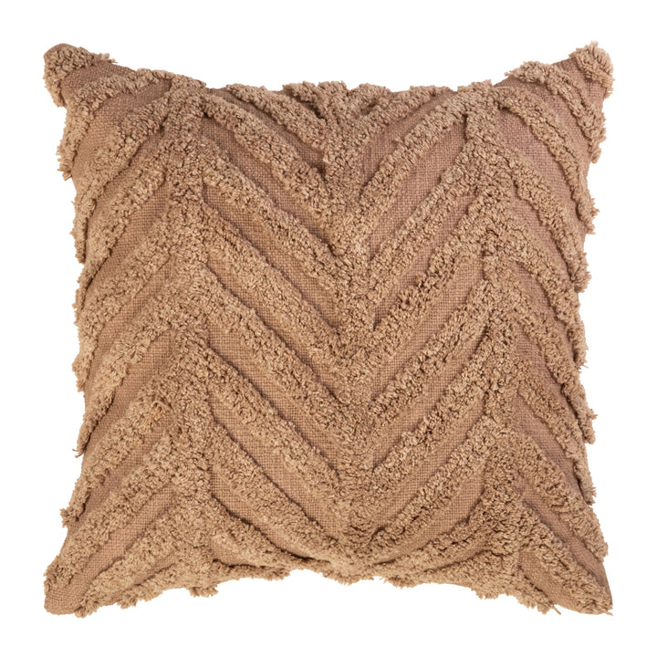 Fiskebein putetrekk i sand med vevd sildebensmønster