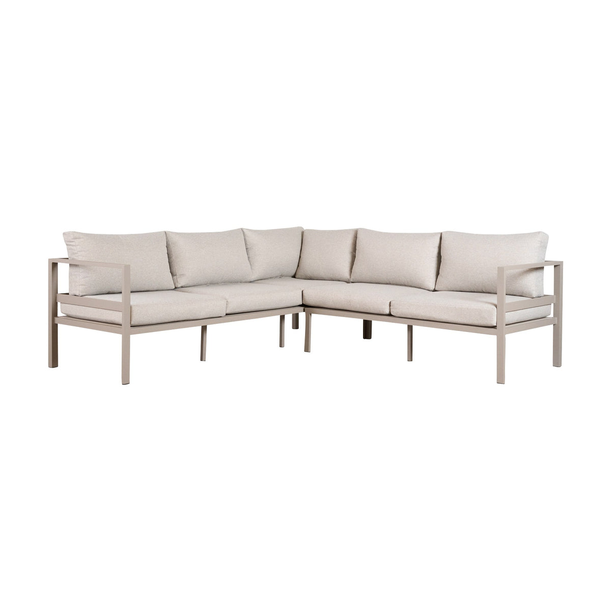 Dover modulær utesofa i taupe med mørk aluminiumsramme