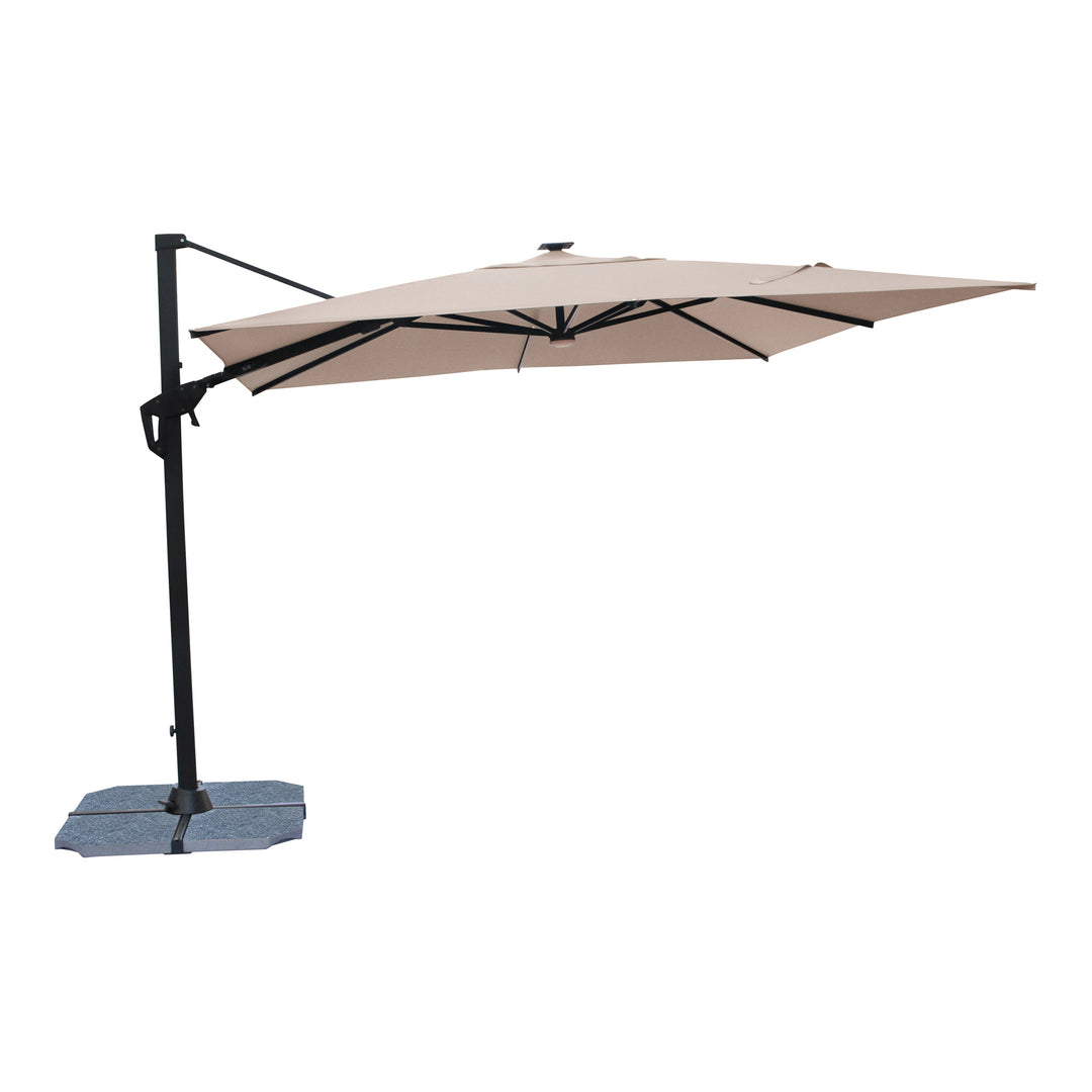Trattoria parasoll i beige med integrert LED
