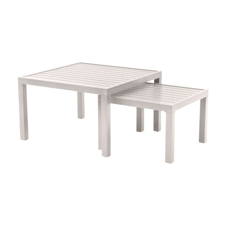 Dover sofabord i taupe med spileplate i aluminium