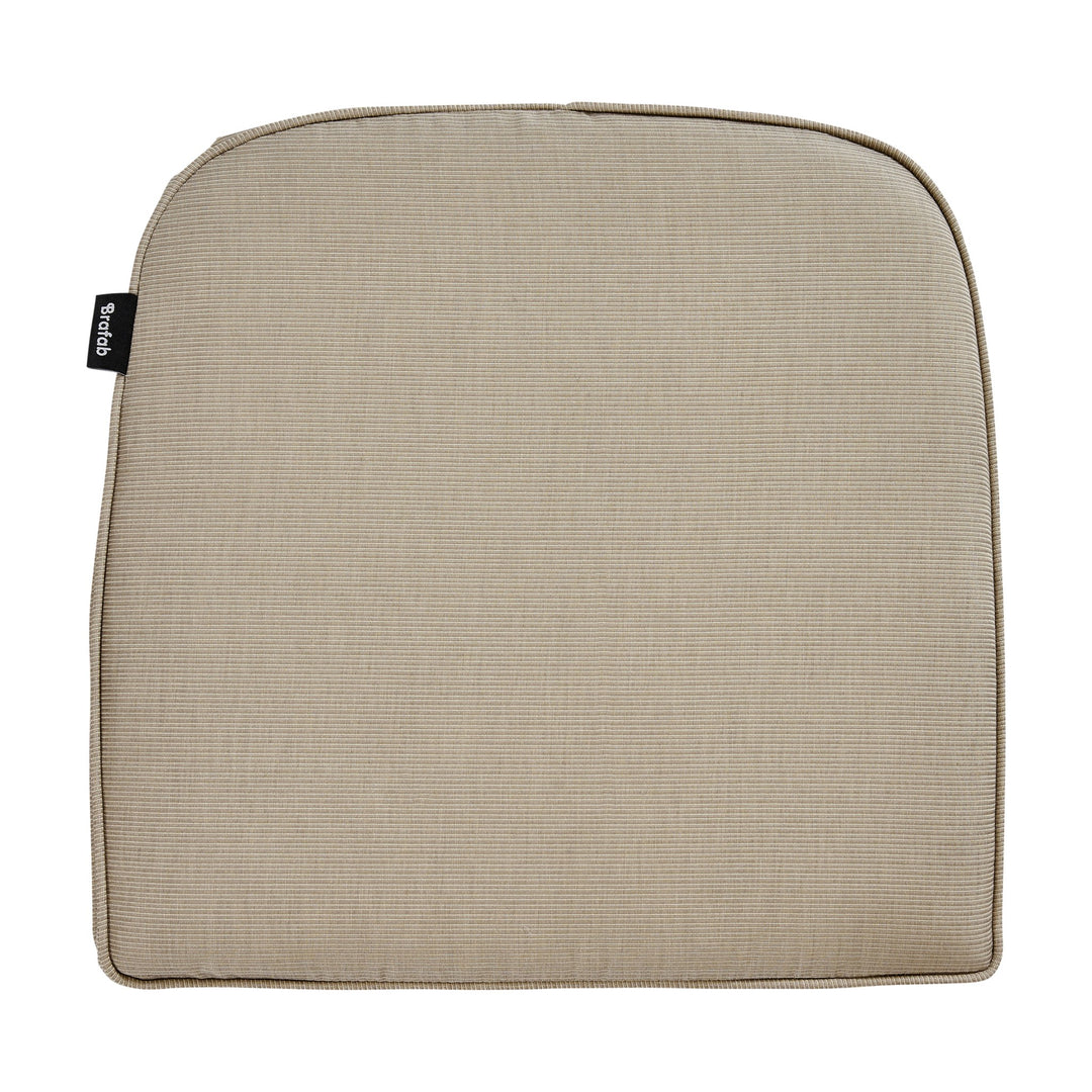Brafab Florina setepute i beige melert tekstil med ribbet vev, sett ovenfra