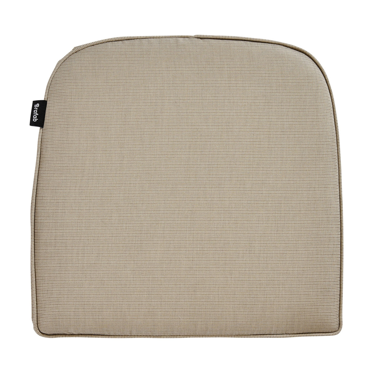 Brafab Florina setepute i beige melert tekstil med ribbet vev, sett ovenfra