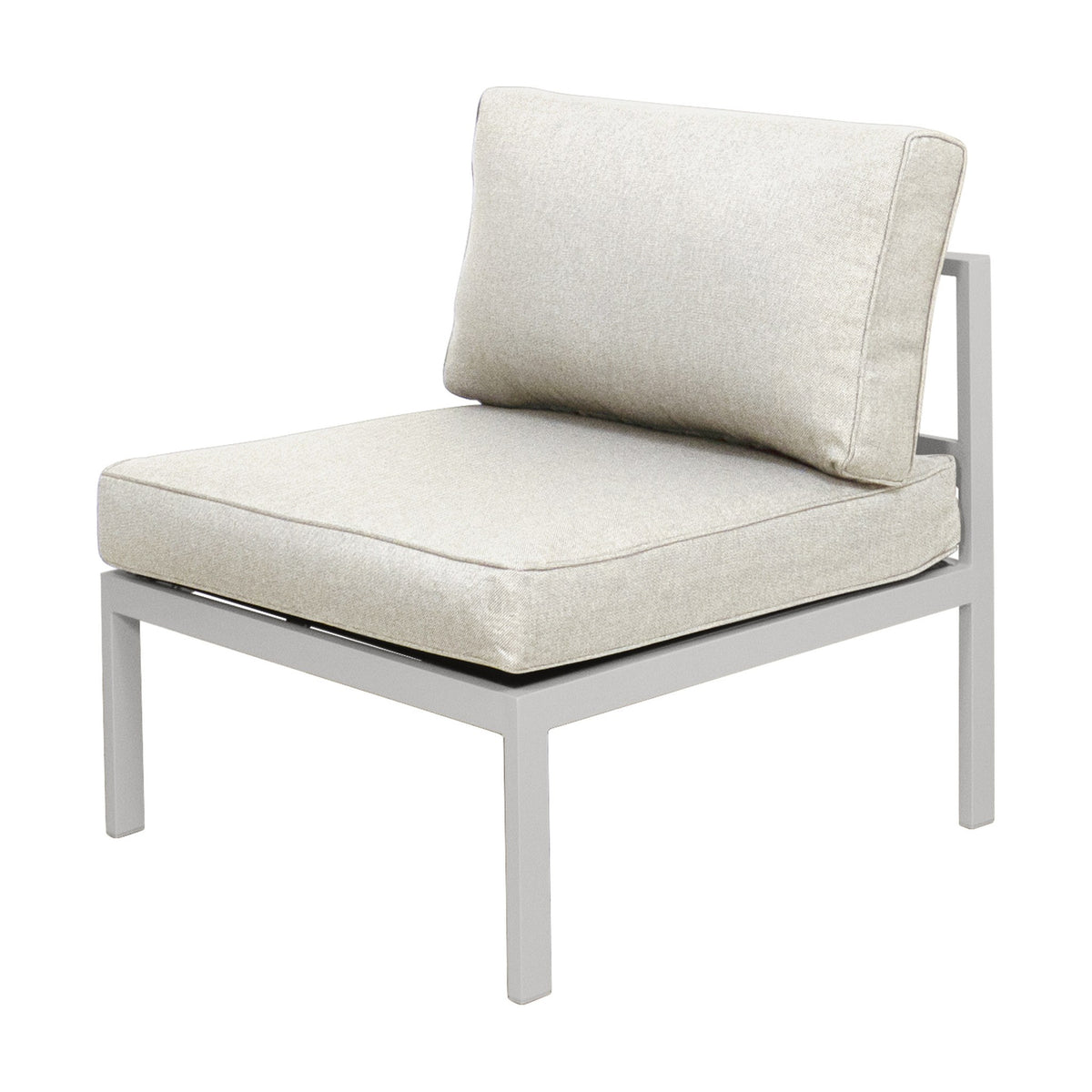 Brafab Leone enkeltmodul med lys grå ramme og beige puter, sett forfra