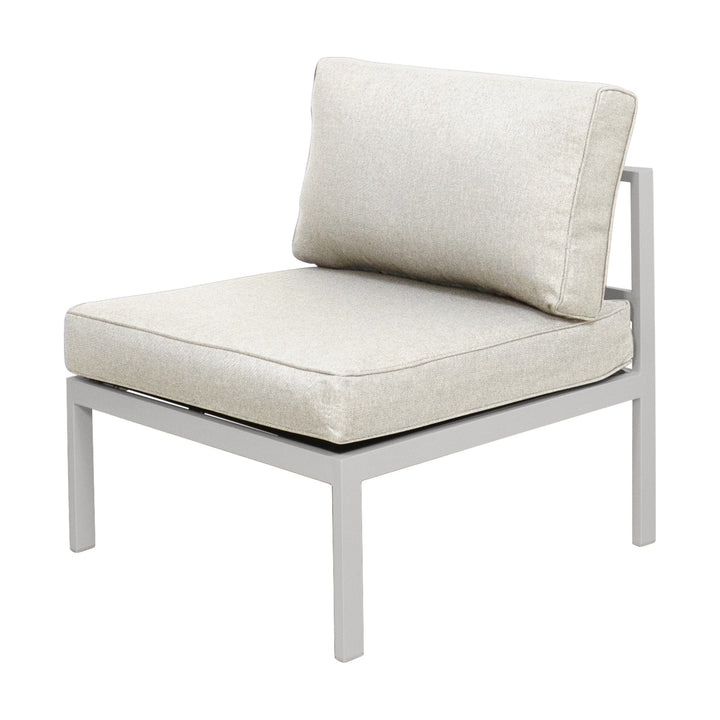 Brafab Leone enkeltmodul med lys grå ramme og beige puter, sett forfra