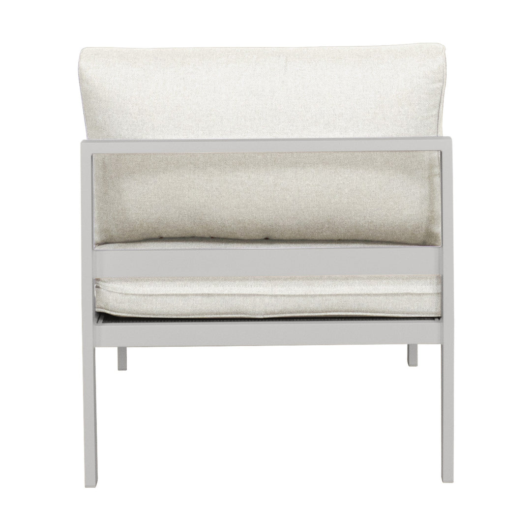 Brafab Leone enkeltmodul med lys grå ramme og beige puter, sett bakfra