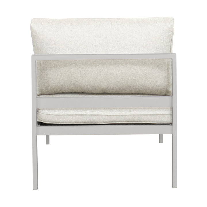 Brafab Leone enkeltmodul med lys grå ramme og beige puter, sett bakfra