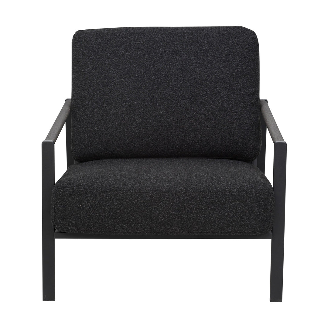 Brafab Lyra utesofa, modul i sort ramme med mørke antrasittputer, sett forfra