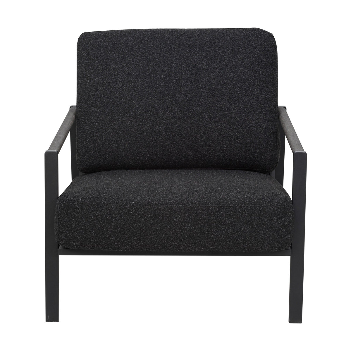 Brafab Lyra utesofa, modul i sort ramme med mørke antrasittputer, sett forfra
