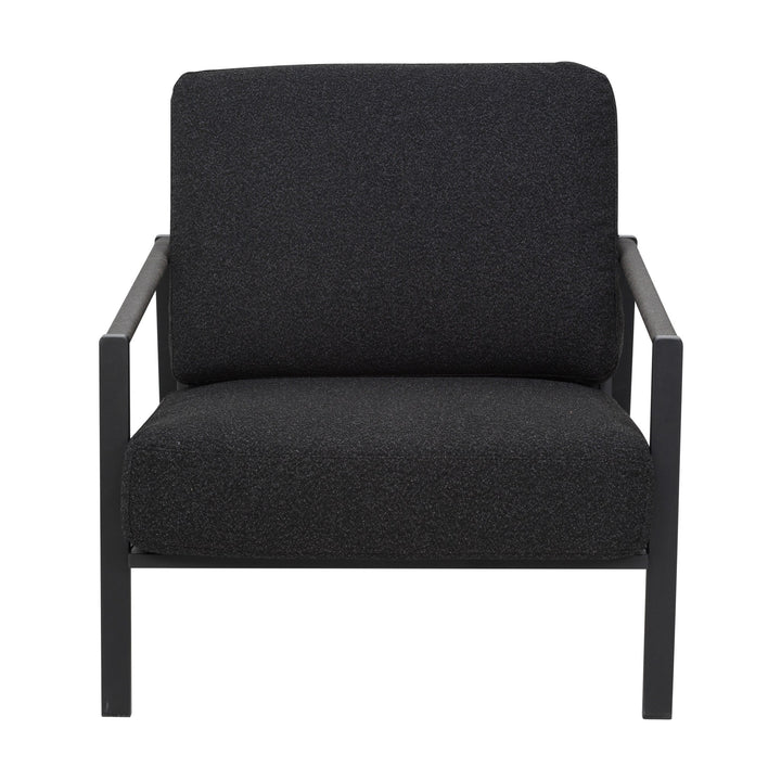 Brafab Lyra utesofa, modul i sort ramme med mørke antrasittputer, sett forfra
