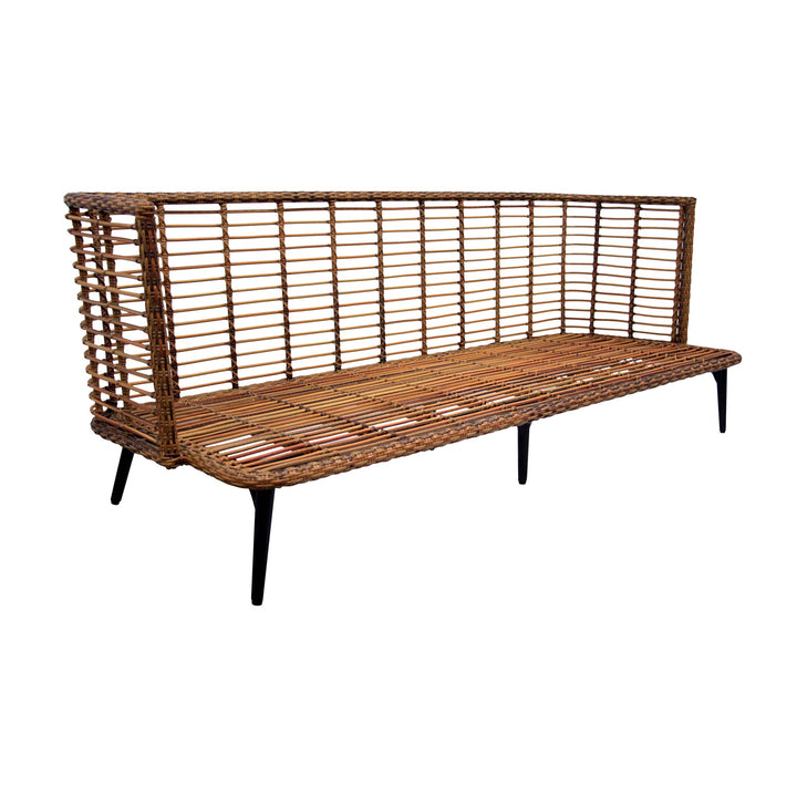 Brafab Covelo utesofa i brun rotting med sorte ben, sett fra siden