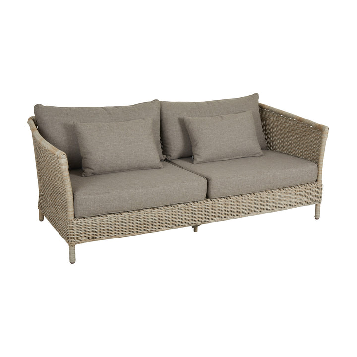 Brafab Aster utesofa i naturfarget kunstrotting med beige puter