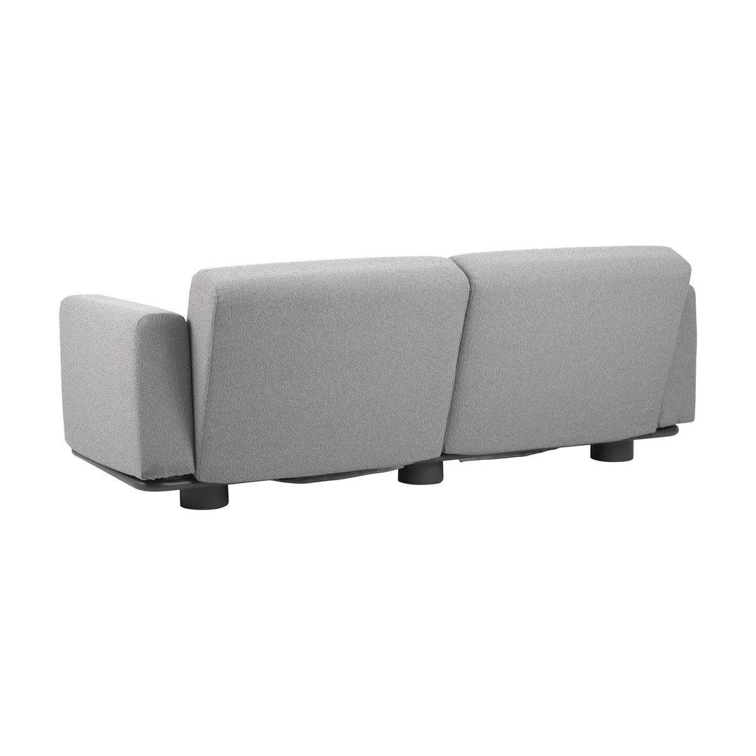 Brafab Bolster sofa i grå bouclé med sort sokkel, sett bakfra