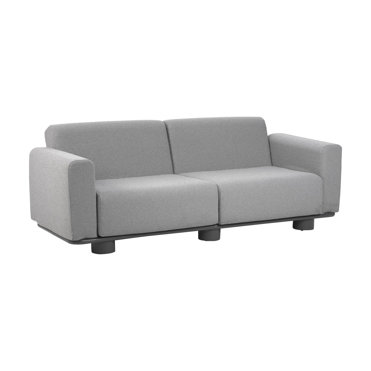 Brafab Bolster sofa i grå bouclé med sort sokkel