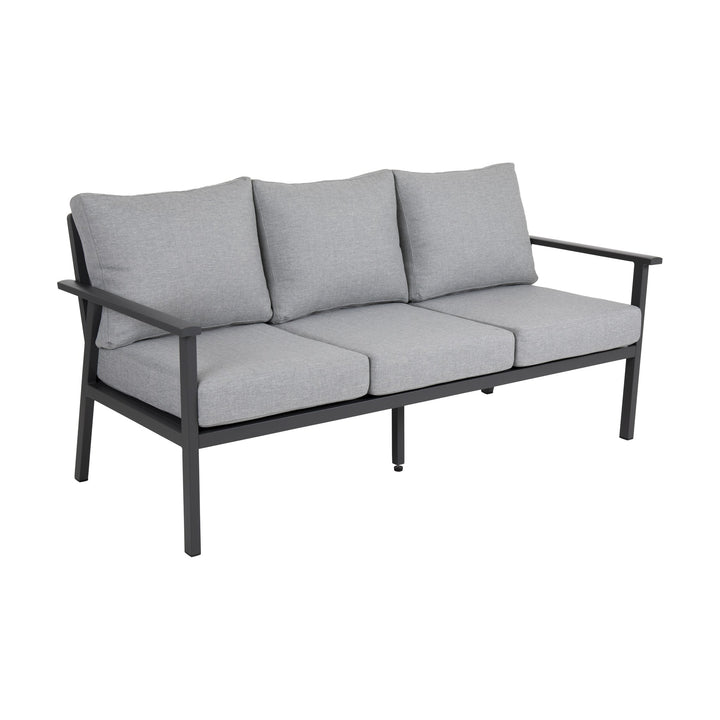 Brafab Samvaro utesofa med antrasittgrå ramme og grå puter
