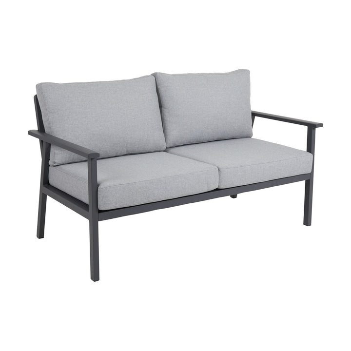 Brafab Samvaro utesofa med antrasittgrå ramme og grå puter