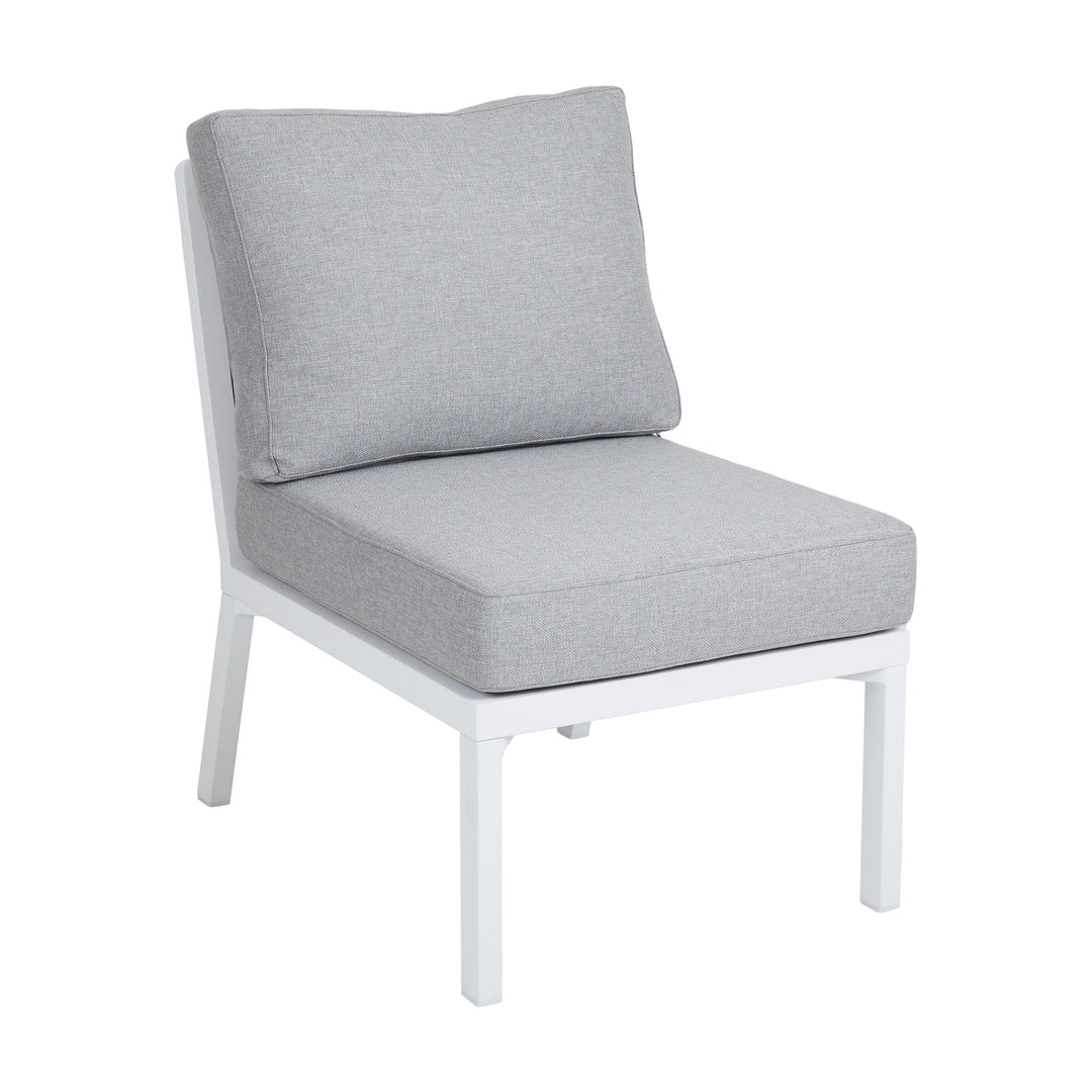 Brafab Samvaro modulsofa med hvit ramme og grå puter