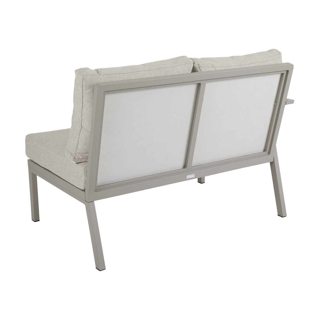 Brafab Samvaro modulsofa, 2-seter med gråbeige ramme og beige puter, sett fra siden