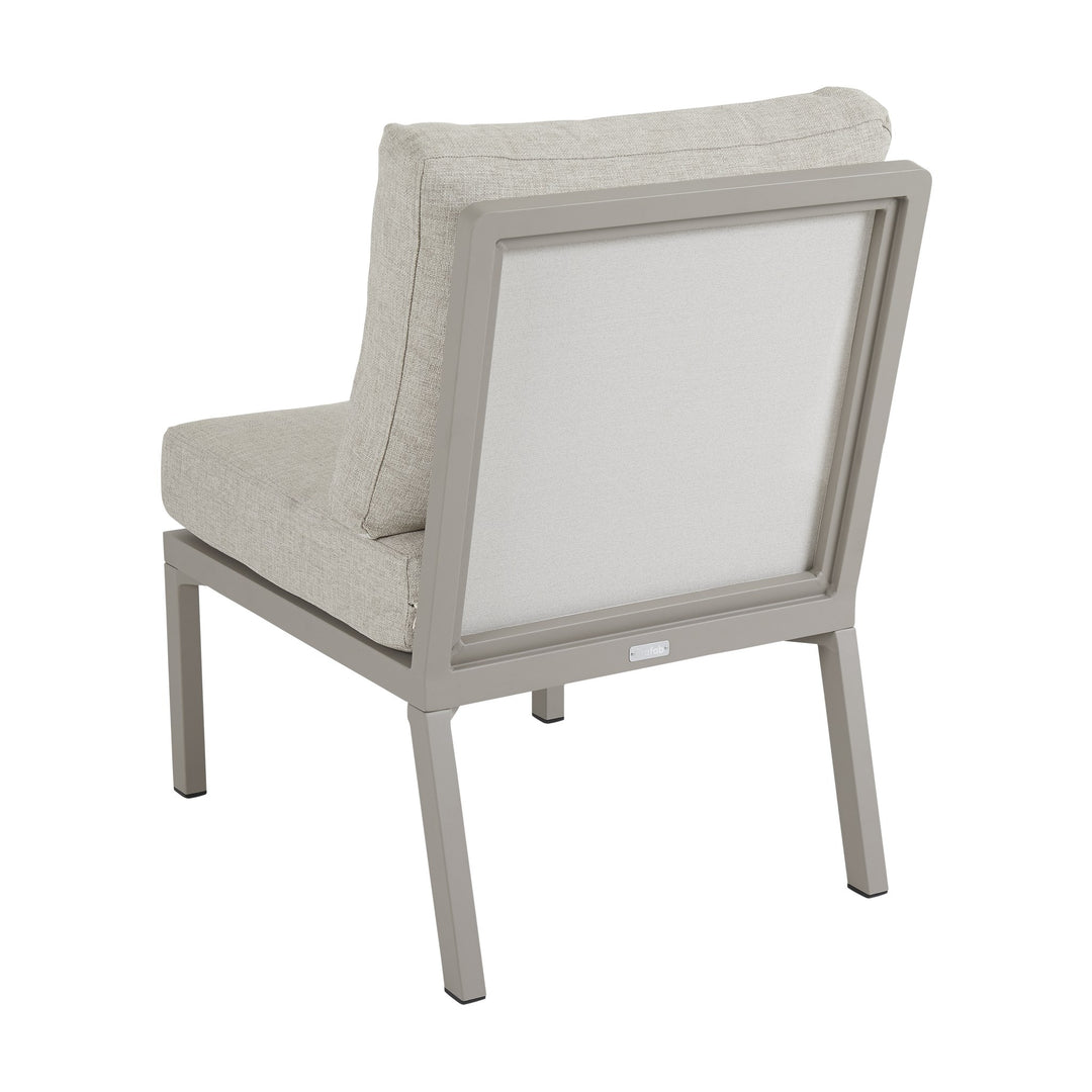 Brafab Samvaro modulsofa, midtdel med gråbeige ramme og beige puter, sett bakfra
