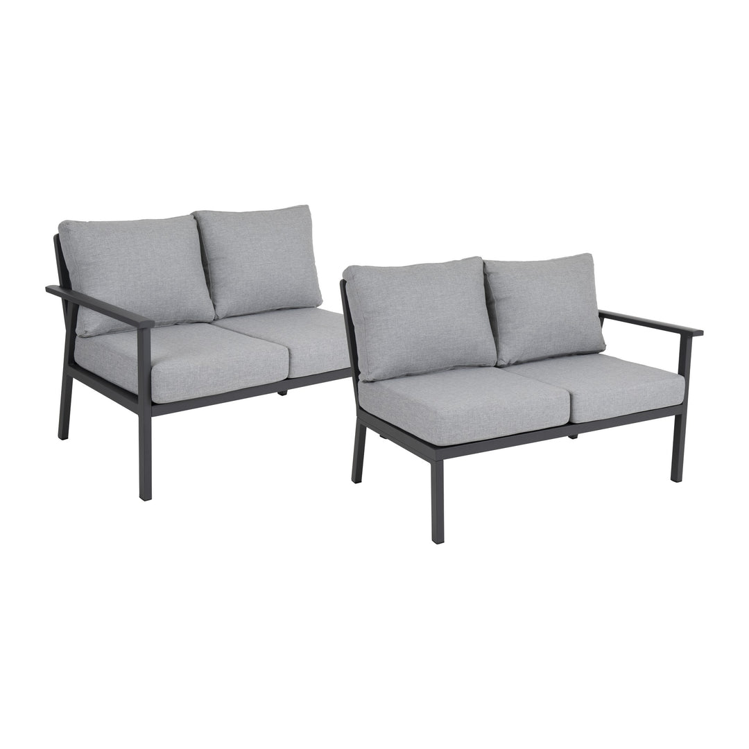 Brafab Samvaro modulsofa med antrasittgrå ramme og grå puter