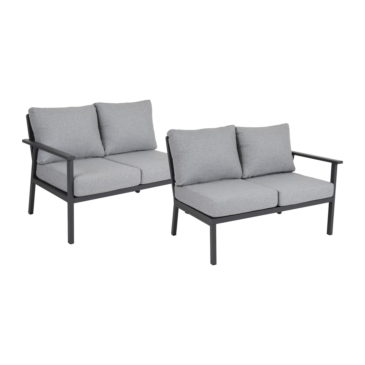 Brafab Samvaro modulsofa med antrasittgrå ramme og grå puter