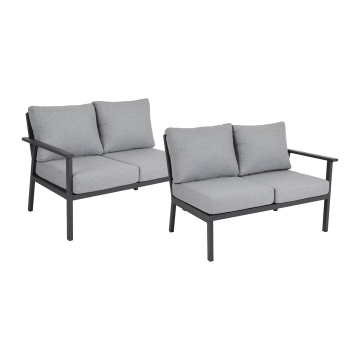 Brafab Samvaro modulsofa med antrasittgrå ramme og grå puter
