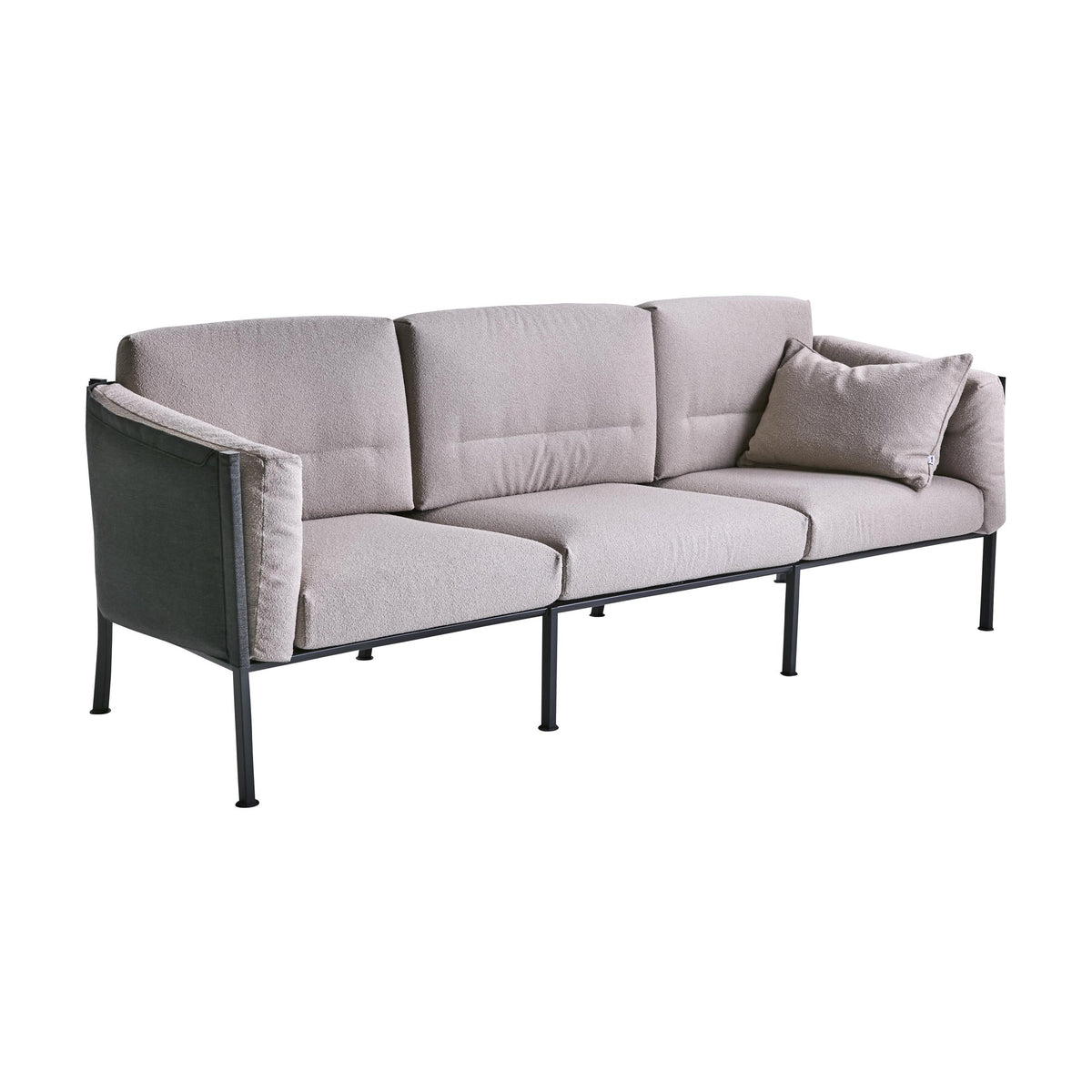 Brafab Delux loungesofa i lys grå bouclé med sort metallramme