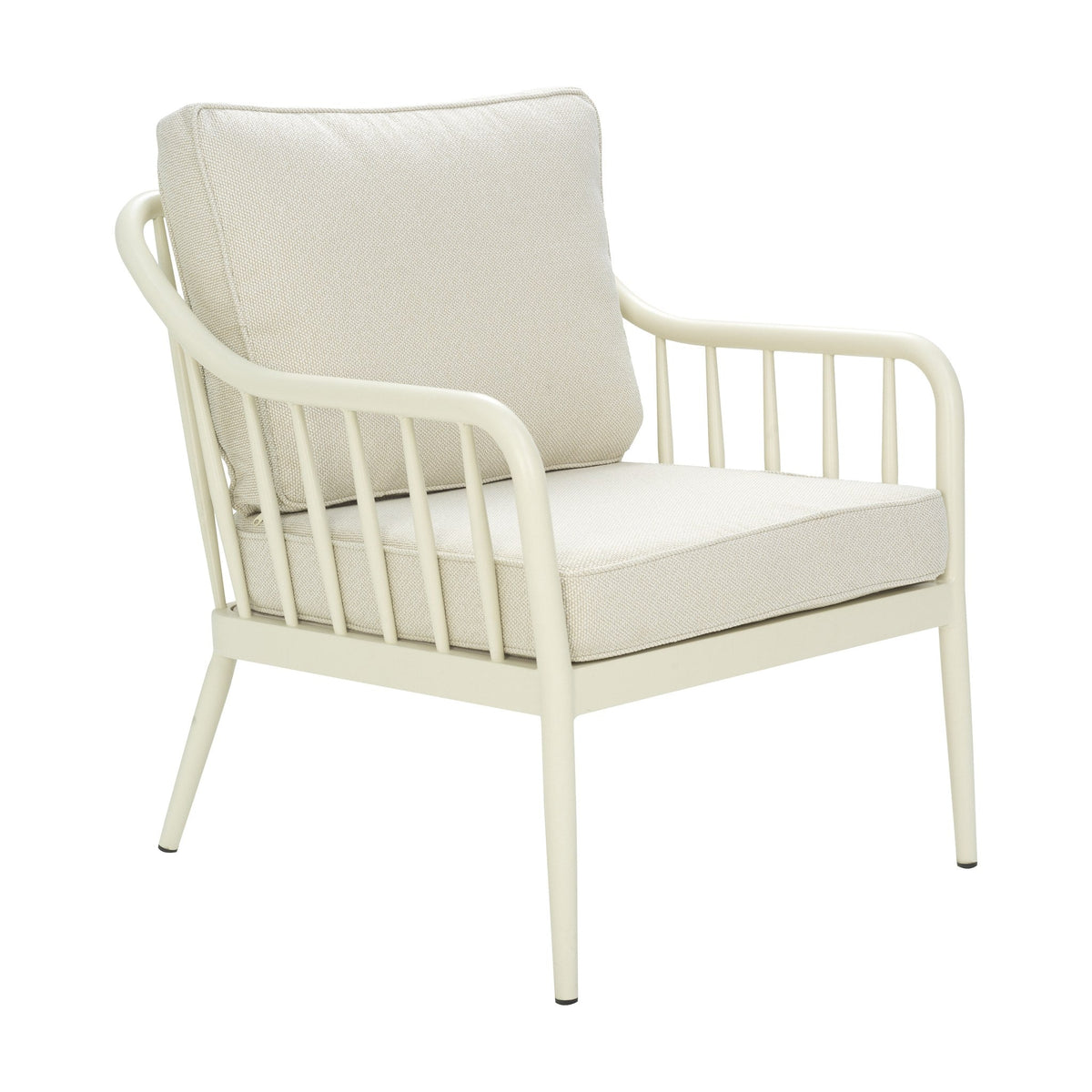 Brafab Coleville utesofa i gråbeige aluminium med spiler og beige puter