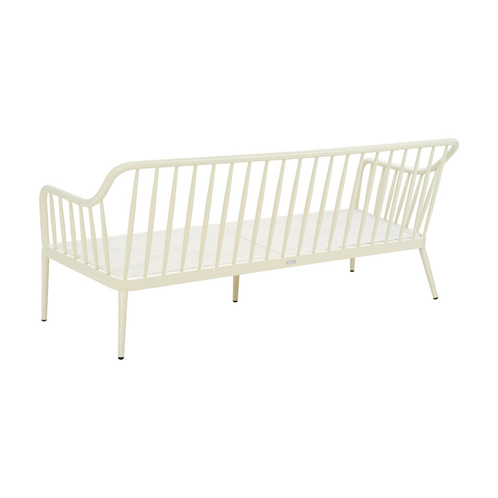 Brafab Coleville utesofa, kremhvit aluminiumsramme med spiler og hvit mesh-bunn, uten puter