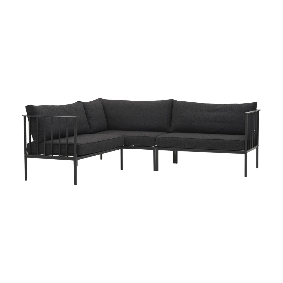 Brafab Upper hjørnesofa i sort med spilerygg
