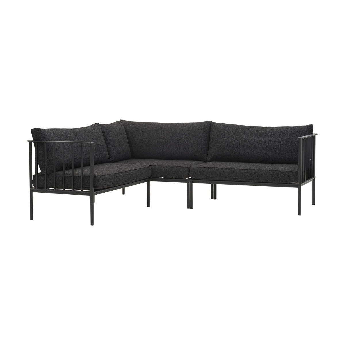 Brafab Upper hjørnesofa i sort med spilerygg