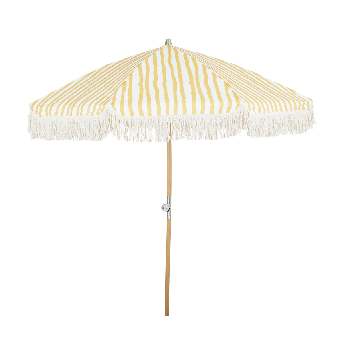 Brafab Gatsby parasoll i gule striper med frynser