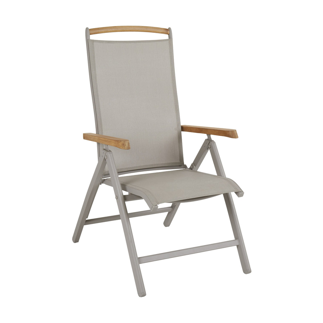 Brafab Andy spisestol i khaki med teak armlener