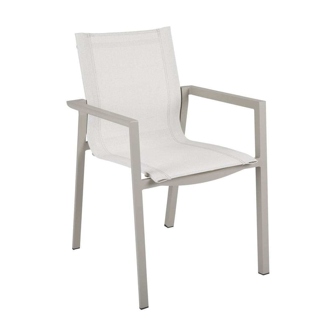 Brafab Delia spisestol i khaki med offwhite tekstilrygg og metallramme