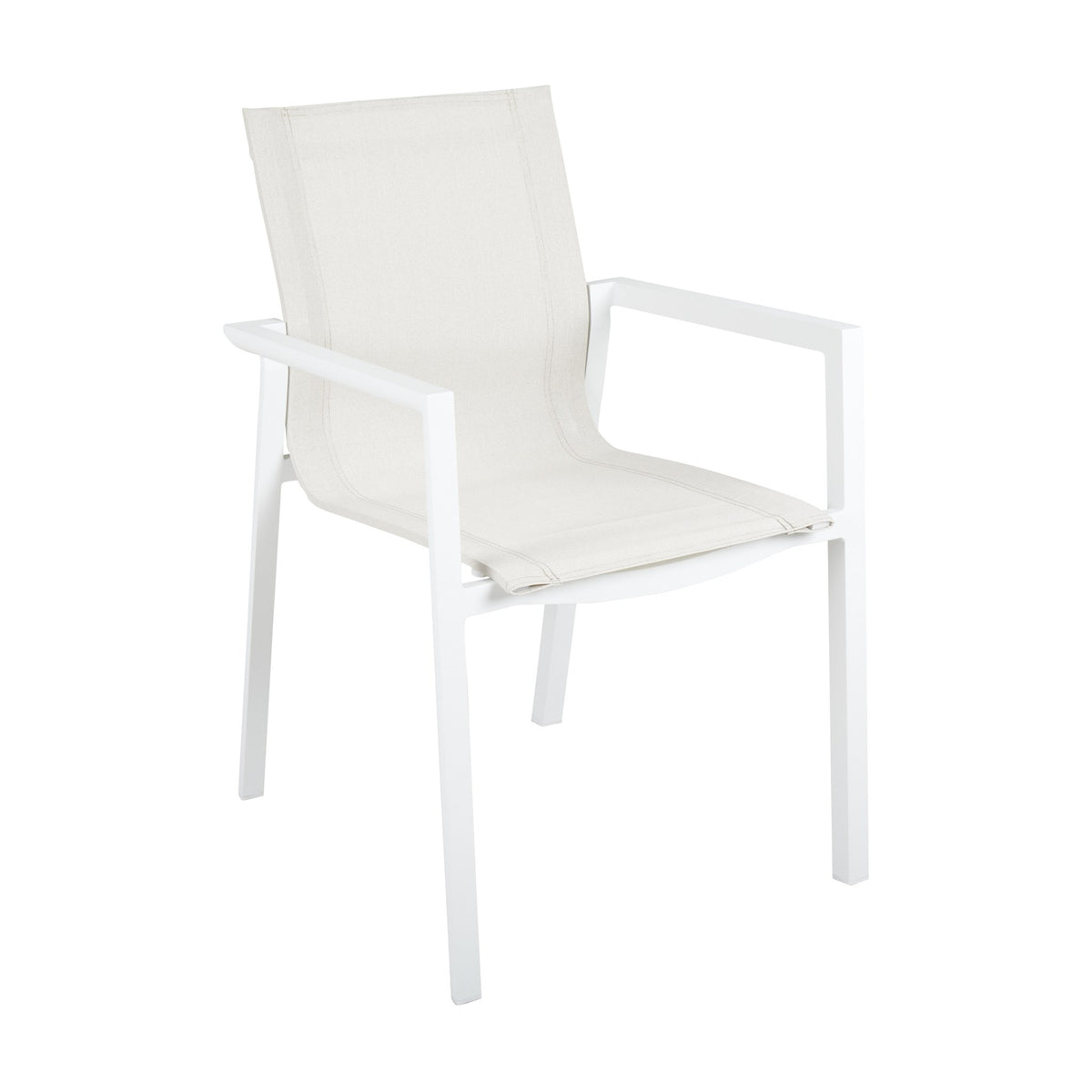 Brafab Delia spisestol i hvit med offwhite tekstilrygg og metallramme