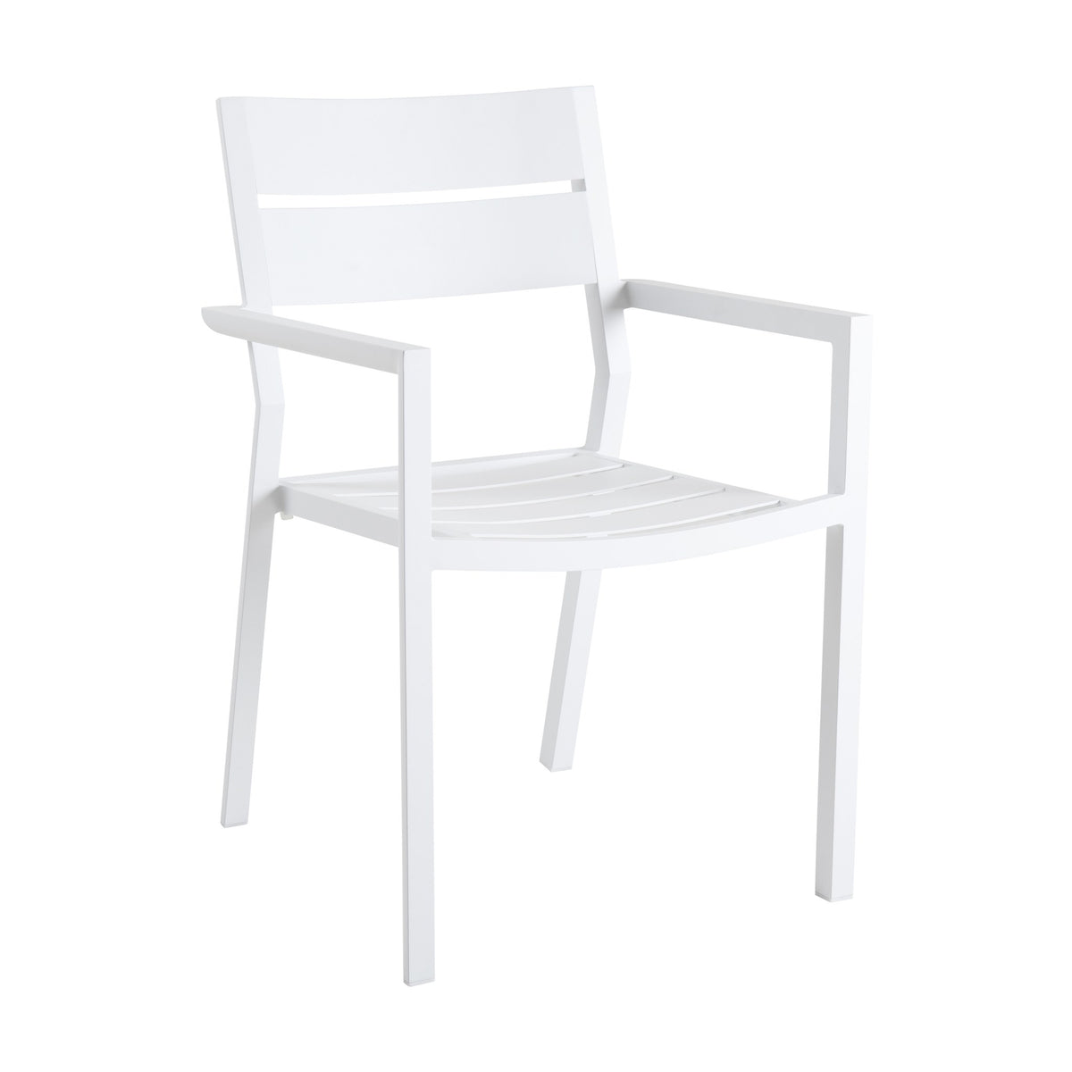 Brafab Delia stablestol i hvit aluminium med armlener