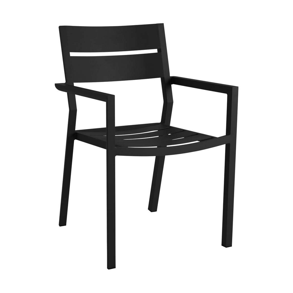 Brafab Delia stablestol i sort aluminium med armlener