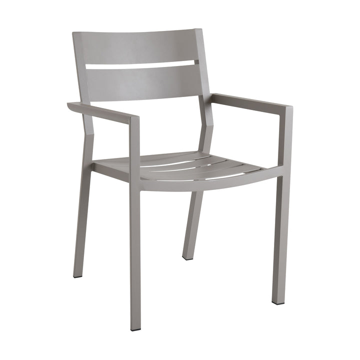 Brafab Delia stablestol i khaki aluminium med armlener