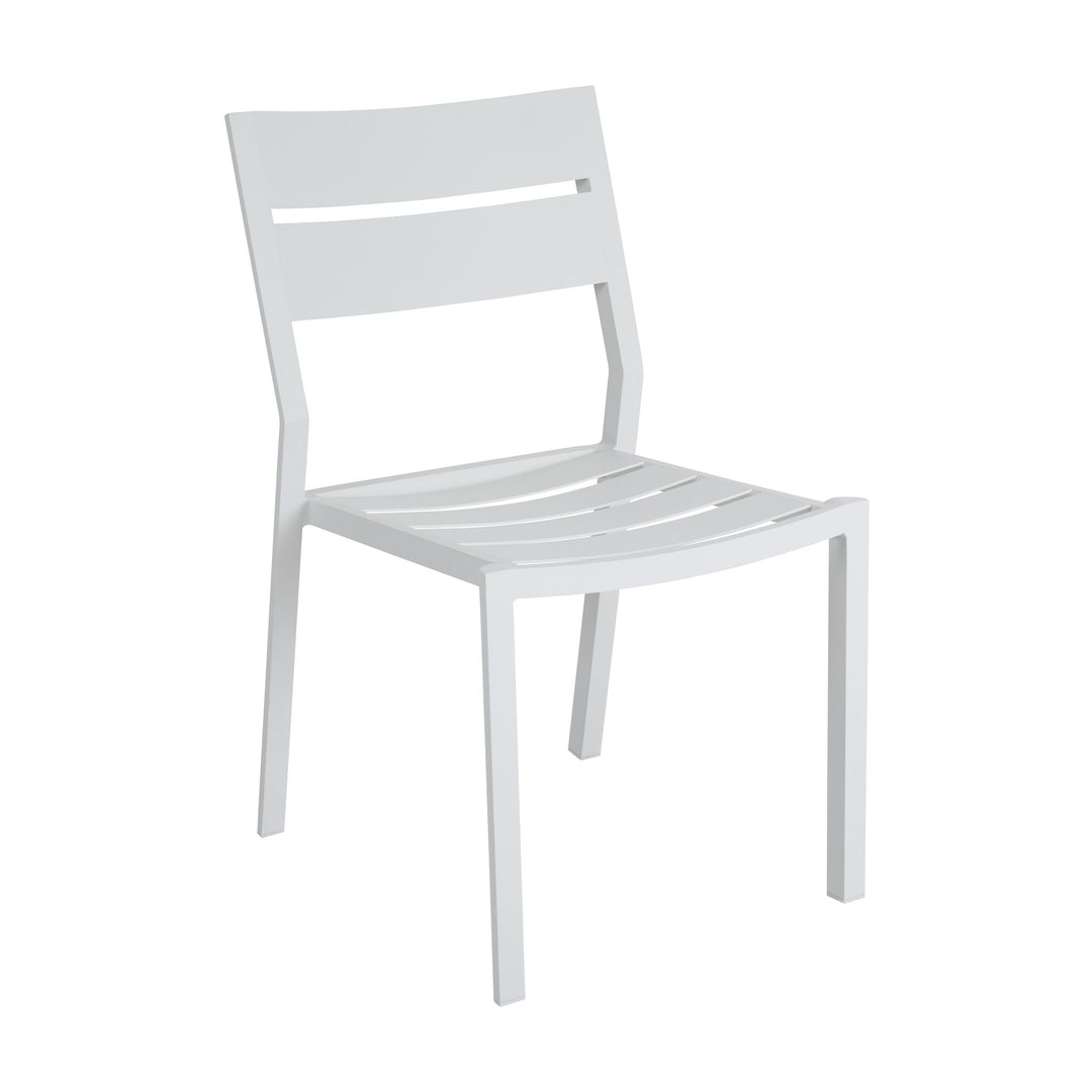 Brafab Delia spisestol uten armlene i hvit aluminium med spilerygg