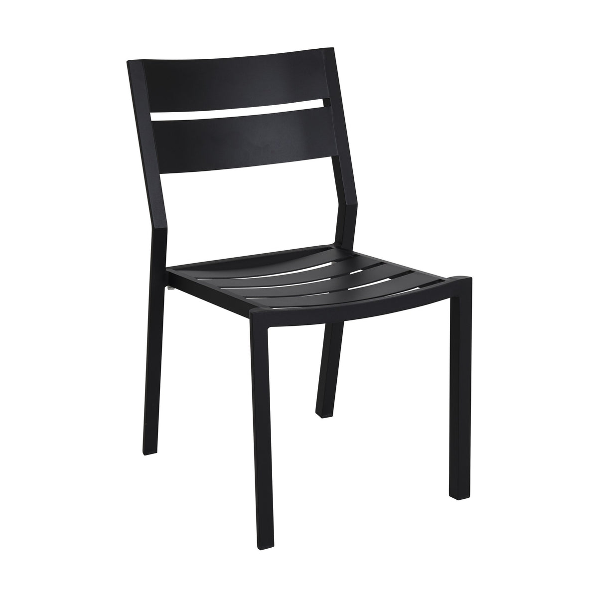 Brafab Delia spisestol uten armlene i sort aluminium med spilerygg