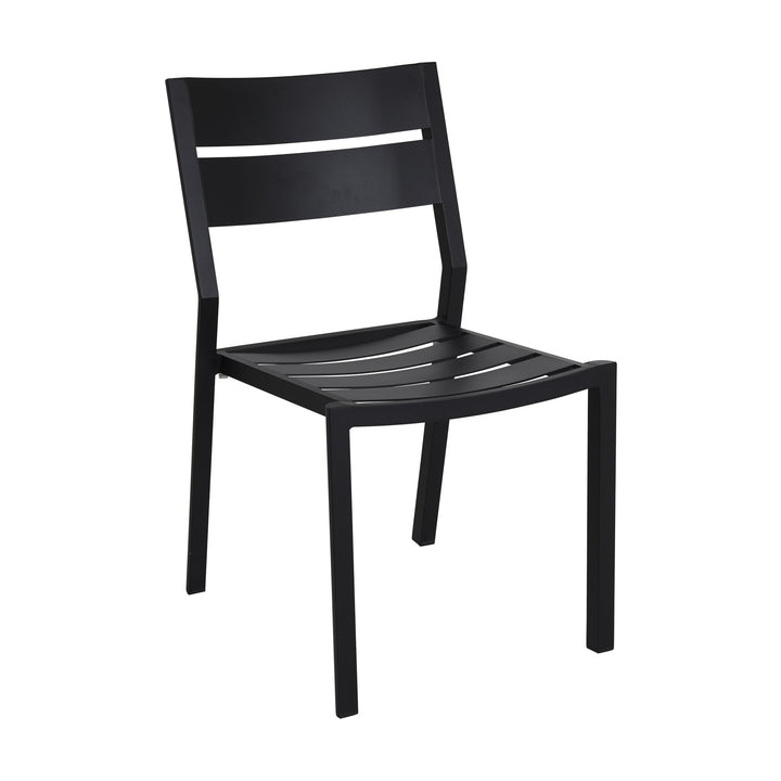 Brafab Delia spisestol uten armlene i sort aluminium med spilerygg
