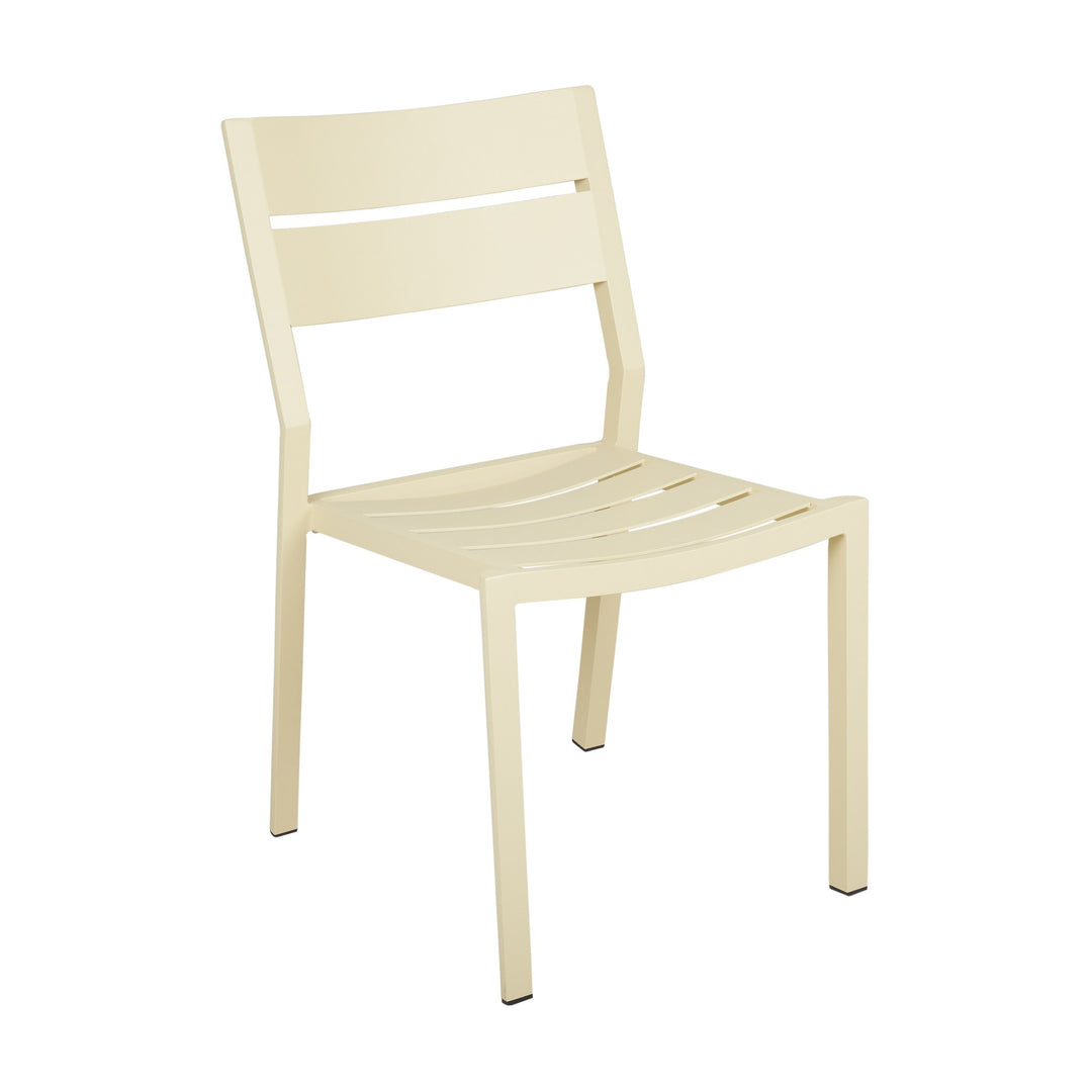 Brafab Delia spisestol uten armlene i lemongul aluminium med spilerygg