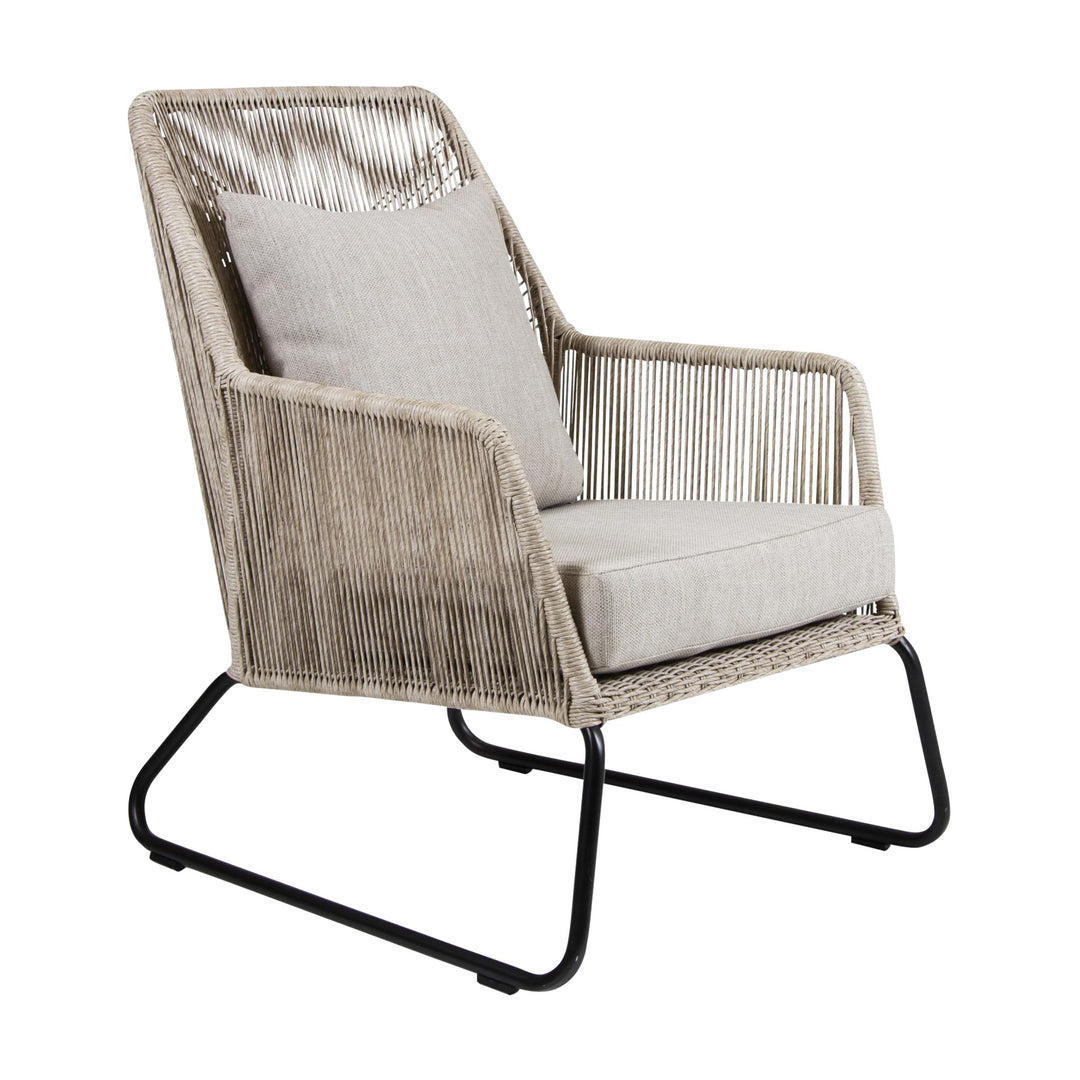 Brafab Midway loungestol i beige tauflett med lys pute