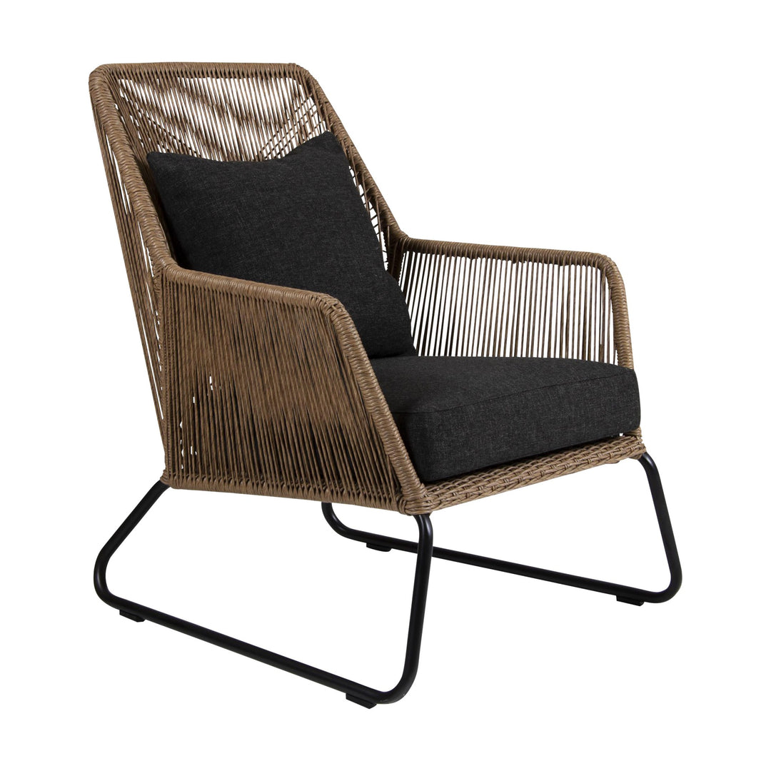 Brafab Midway loungestol i natur tauflett med lys pute