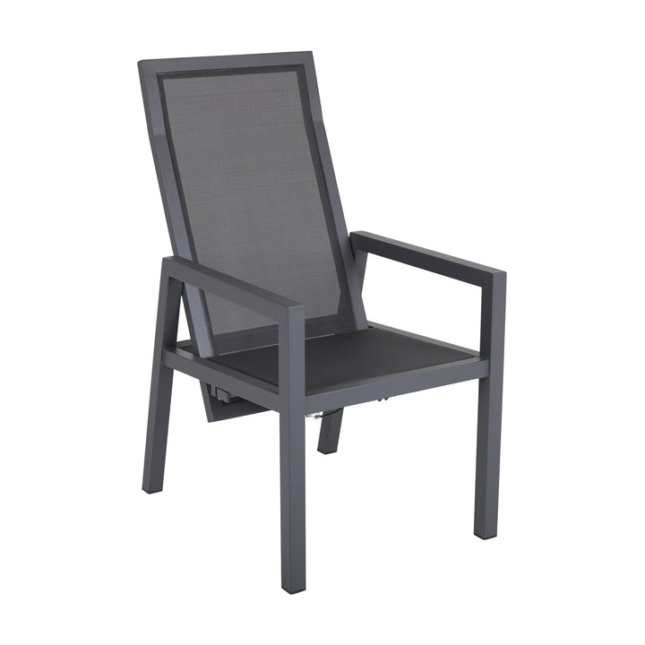 Brafab Newfort spisestol i antrasitt aluminium med tekstilsete