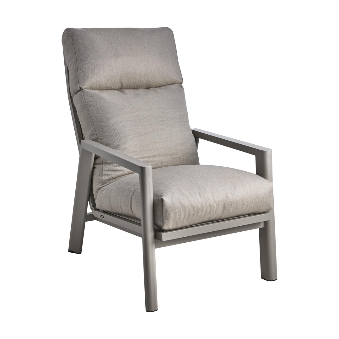 Brafab Slide hagestol i khaki med beige puter og justerbart armlene