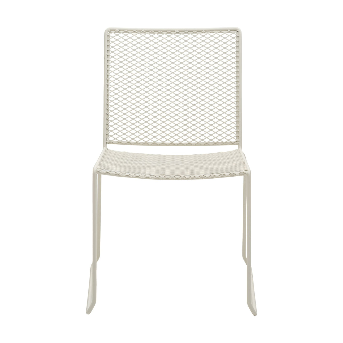 Brafab Haru spisestol i offwhite netting-metall, sett forfra