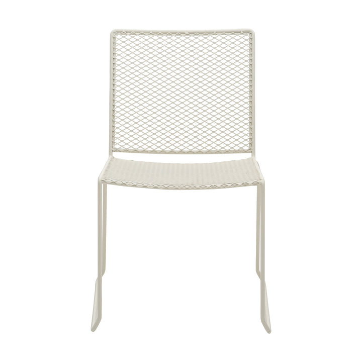 Brafab Haru spisestol i offwhite netting-metall, sett forfra