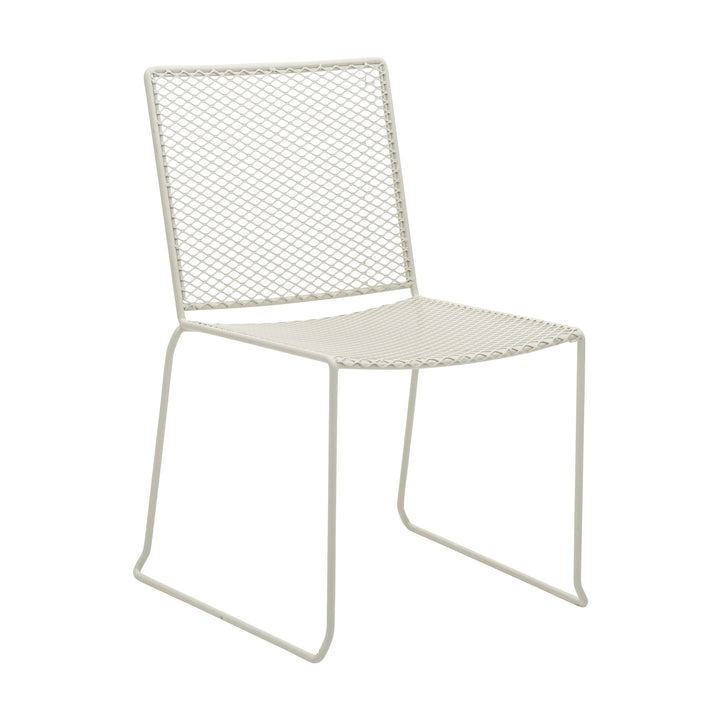 Brafab Haru spisestol i perlehvit netting-metall