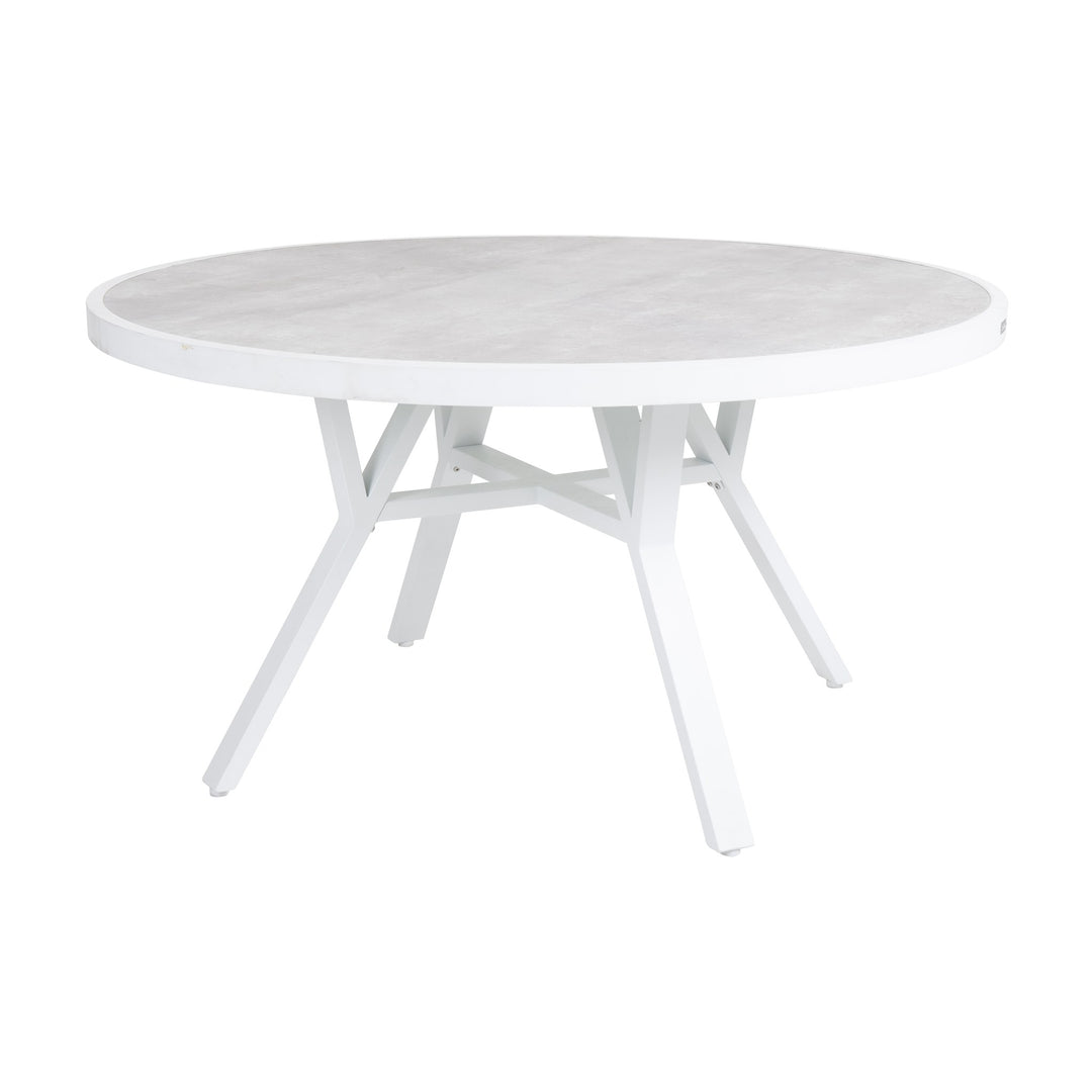 Brafab Samvaro spisebord i hvit med steinlook-plate